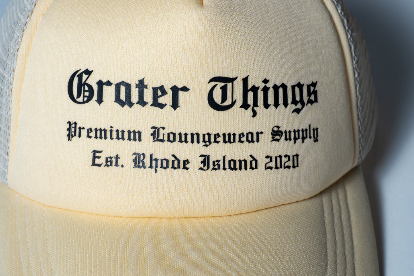 Cream Newsprint Trucker Hat