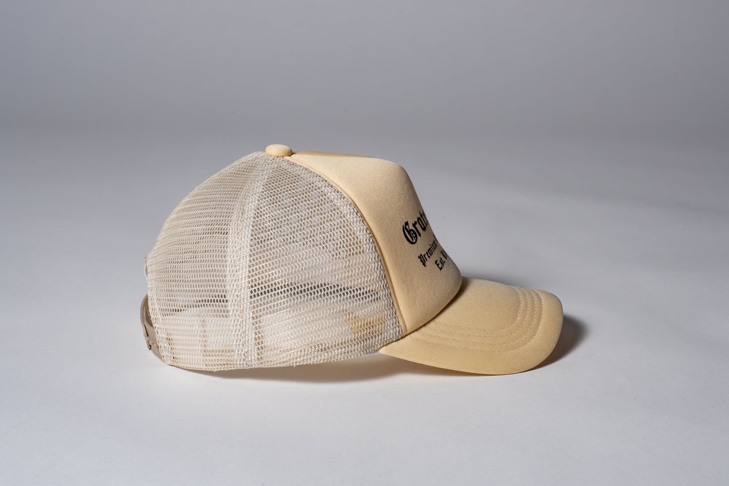 Cream Newsprint Trucker Hat