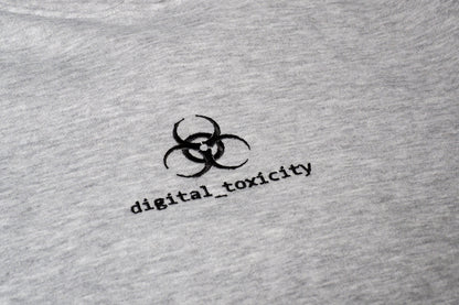 "digital_toxicity" Oversized Heathered Gray Hoodie