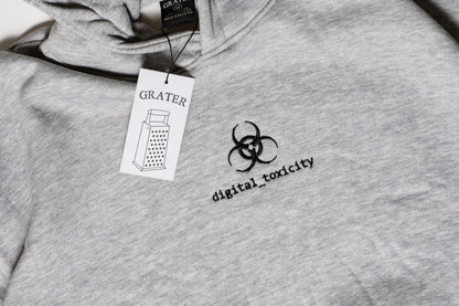 "digital_toxicity" Oversized Heathered Gray Hoodie