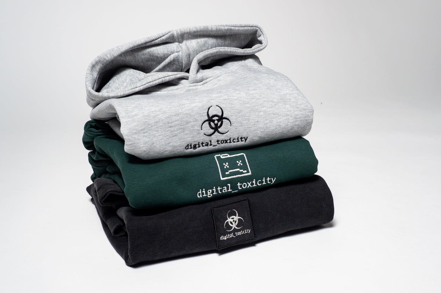 "digital_toxicity" Oversized Heathered Gray Hoodie