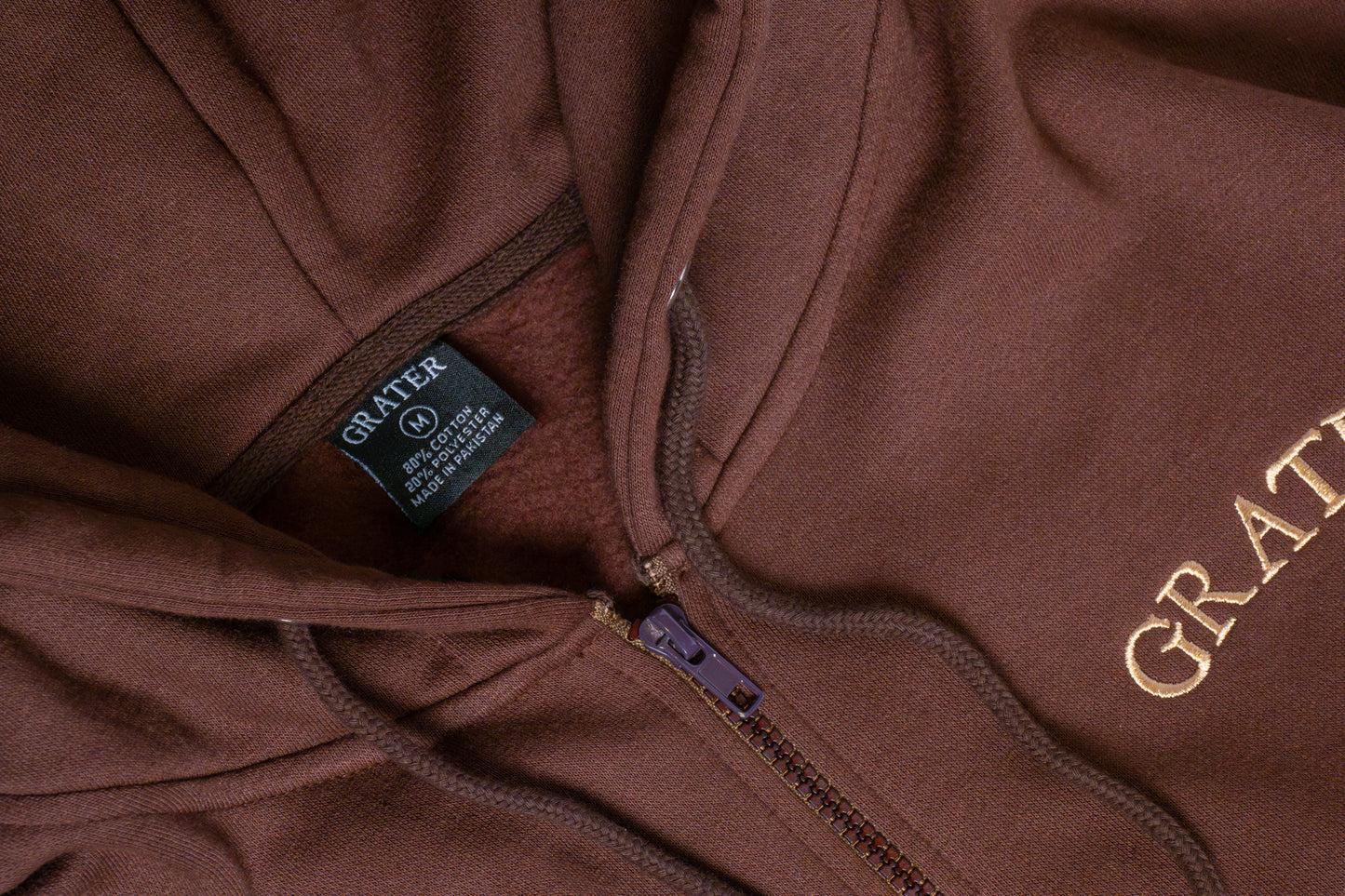 Mocha Brown Release Zip-Up Hoodie