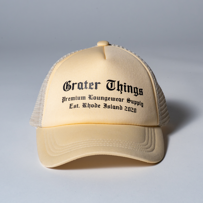 Cream Newsprint Trucker Hat